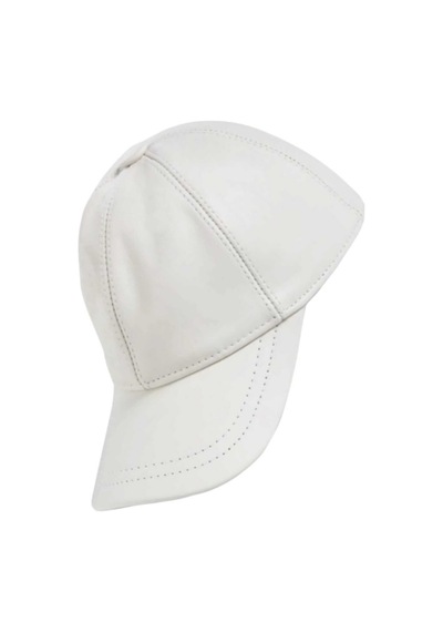 Tezzgelsin Unisex %100 Deri Arkadan Ayarlanabilir Baseball Kep Şapka Beyaz