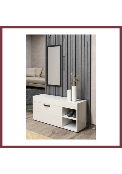 Storeşahin Ayakkabılık Dolabı Beyaz 90 Cm Shn0720