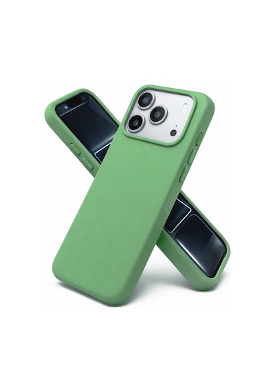 Apple Uyumlu iPhone 17 Pro Max / 18 Pro Max Kılıf Renkli Lansman İçi Kadife Yumuşak Kamera Yükseltili Silikon Su Yeşili