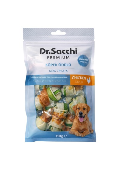 Dr.sacchi Premium Tavuk Sargılı Çift Renkli Sığır Derisi Düğüm Kemik Tahılsız Köpek Ödülü 2 13-15 Gr 8
