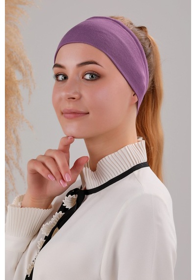 Melodi Scarf Sihirli Yapışkanlı Kaymayan Bandana Spor Bone Mor Mor