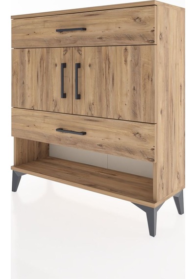 Arges Şifonyer 2 Raflı 2 Çekmeceli 2 Kapaklı 88x30x96 Çam-çam Çam