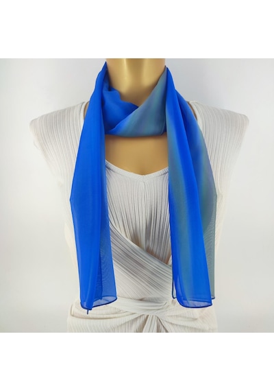 Tedz Collection Paredora Soft Çizgili Deep Blue Uzun Fular Çok Renkli