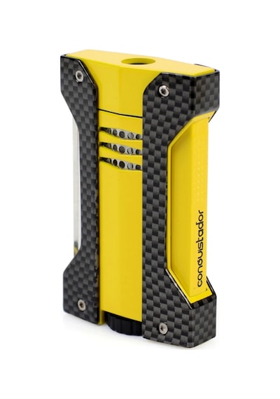 Conquistador Tek Torch Pürmüz Karbon Sarı Defi Extreme Dizayn Metal Puro Çakmağı Cnq-021