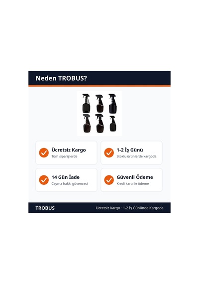 Trobus 6'lı Oto Bakım Seti Hızlı Cila Spreyi 500 Ml Torpido Jant Döşeme Motor Lastik Parlatıcı