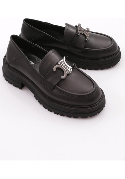 Dgn 170 Kadın Loafer Ayakkabı Siyah Napa