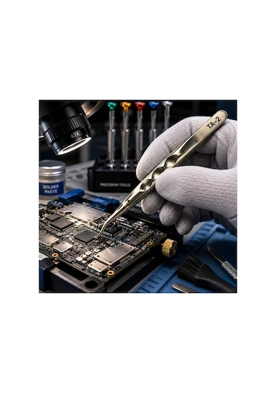 Ta-2 Profesyonel Titanyum Hassas Eğri Uçlu Antimanyetik Elektronik Tamir Cımbızı