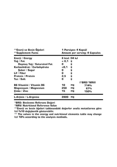 SSN Sports Style Nutrition Arginine Refuel Zma 140 Kapsül Amino Asit