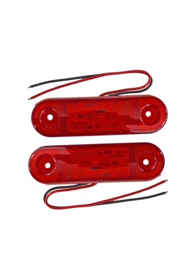 Tas 24v Side Marker Lamba 9 Ledli Kırmızı 8,5x2,5 Cm Tas.018k-24 2 Li