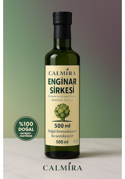 Calmira Enginar Sirkesi 500ml Doğal Fermantasyon Natural Fermentation Artichoke Vinegar