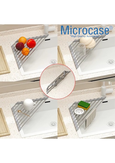 Microcase Ayarlanabilir Mutfak Lavaboya Monte Çok Amaçlı Askılık Al5443 Siyah