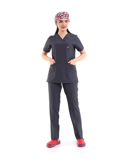 Zarf Yaka Kadın Takım - 51 Füme-6383