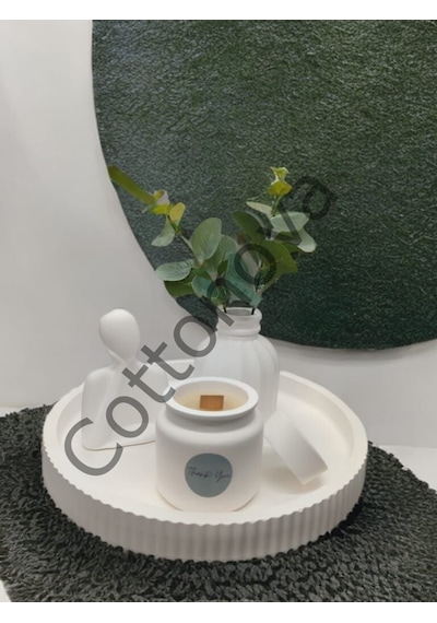 Cottonova C41 Dekoratif Vazo, İnsan Figürü Ve Mumluk