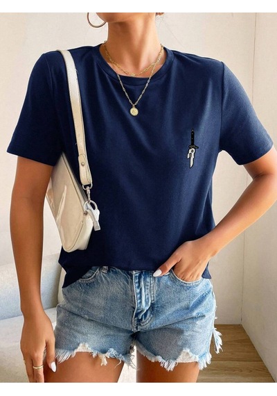 Uyguntarz Unisex Toji X Baskılı Tasarım Tshirt Lacivert