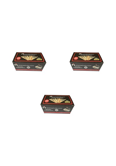 Omeyva Organik Tahta Ahşap Bambu Çay Kahve Karıştırıcı Çubuk - 10 Cm. - 400 Adetlik 3 Paket Kahverengi