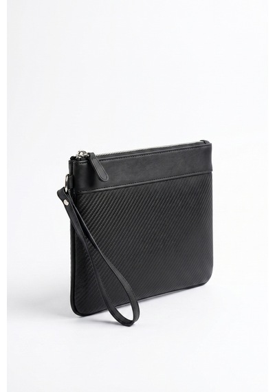 Zenıx Siyah Desenli Kadın Clutch Çanta