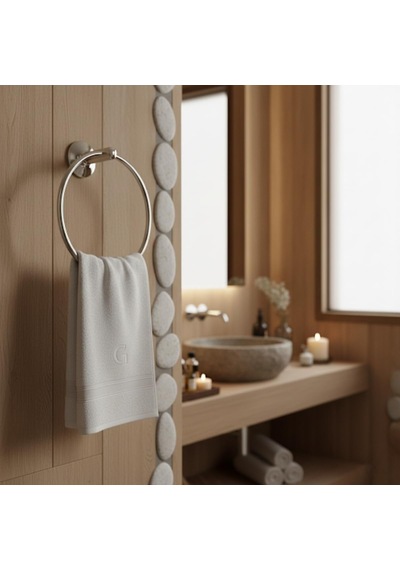 Yuvarlak Krom Havluluk Duvara Monte Vidalı Metal Havlu Askısı 15 15 Cm, Parlak Krom Banyo Aksesuarı Diğer