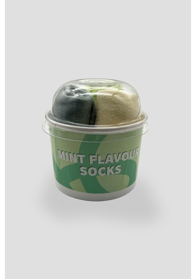 Defne Baby Cupcake Kutulu Premium Pamuklu Çocuk Patik Çorap Seti - Mint Serisi Çok Renkli