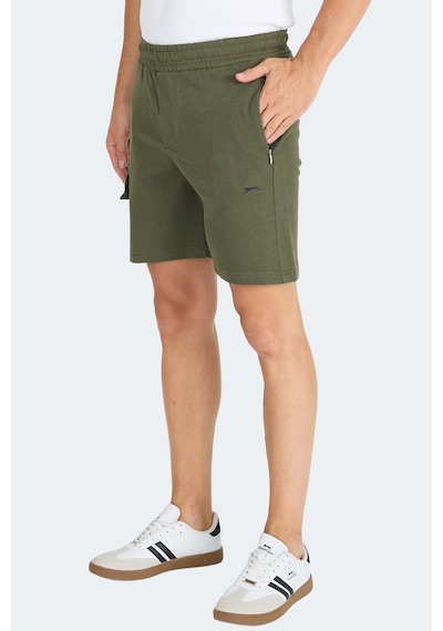Slazenger Neck I Erkek Fermuar Cepli Haki Şort Haki