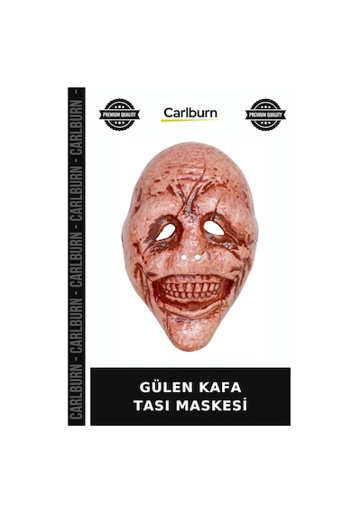 Premium Gülen Kafa Tası Maskesi Maske Oyun Kostüm "