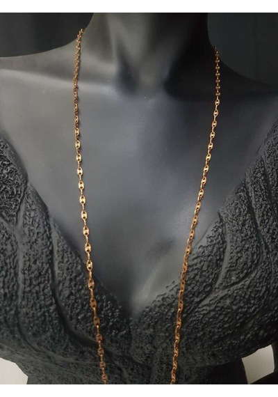 80 Cm Lazer Kesim Model Rose Renk Çelik Sevgiliye Eşe Anneye Arkadaşa Hediye Kolye Zincir Rose Gold