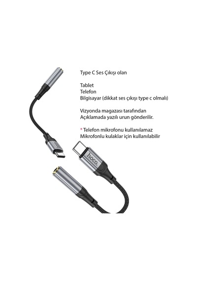 Typec Kulaklık Dönüştürücü Samsung, Apple Ve Ses Çıkışı Type-c Telefonlarla Uyumlu Jack Aparat Çevirici Type-c To 3.5mm