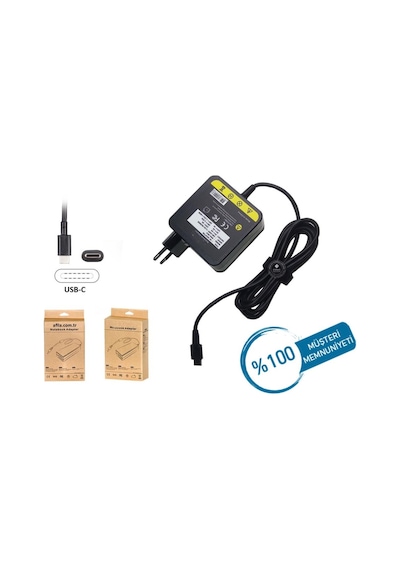 Lenovo Uyumlu Thinkpad E14 20Ra 2Rb Adaptör, Şarj Cihazı 65W Type-C