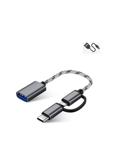 Usb To Type C Micro Usb Otg Kablo 2 İn 1 Yeni Nesil Bağlantı Tipleri Usb Data Şarj Çeviricisi