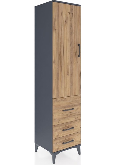 Hyperion Dolap 2 Raflı 3 Çekmeceli Tek Askılı 44x44x195 Antra... Antrasit