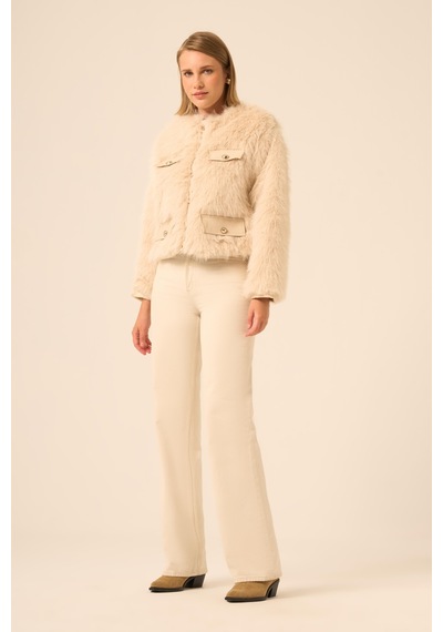 Ftz Women Kadın Peluş Mont Beige 31241 Beige