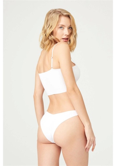 Cottonhill Basic Lazer Kesim Brezilya Külot-beyaz Beyaz