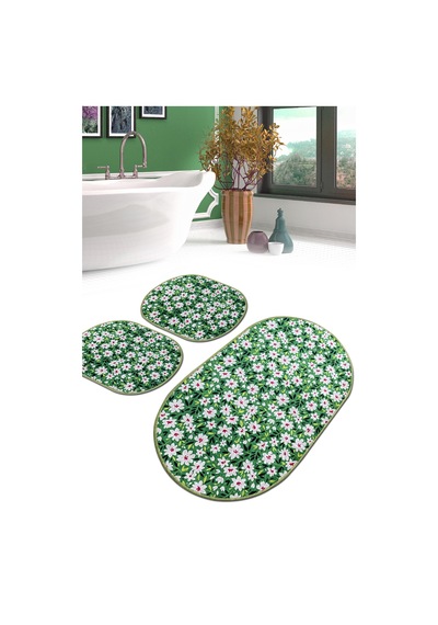 Cladant Banyo Halısı Djt 3 Lü Set Çok Renkli