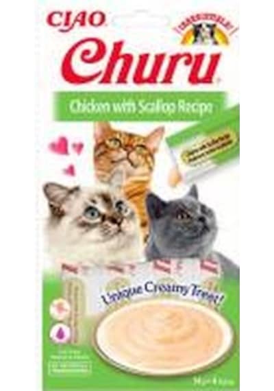 Ciao Churu Cream Tavuklu ve Deniz Taraklı Kedi Ödül Kreması 4 x 14 G