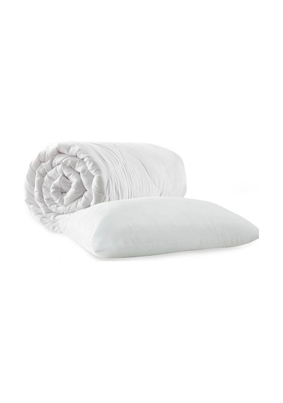 Antialerjik Silikon Tek Kişilik Yorgan Microfiber Yastık Hediyeli Beyaz
