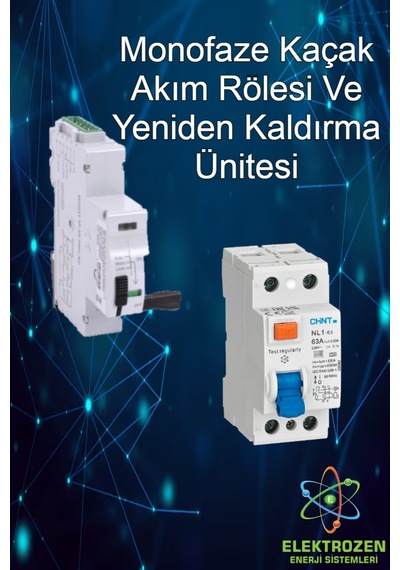 Monofaze Kaçak Akım Rölesi Ve Yeniden Kurma Ünitesi
