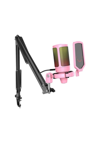 Fifine Ampligame A6tb Rgb Yayinci Usb Pembe Mikrofon Seti
