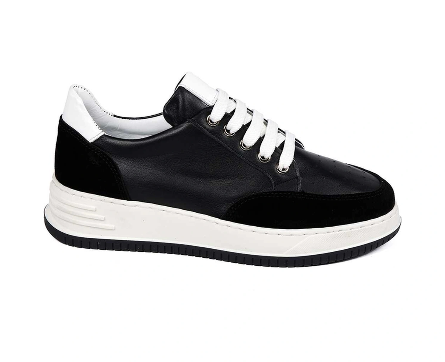 Bestello Bağcıklı Termoplastik Sneaker 101-232119-14 Kadın Ayakkabı Sıyah-beyaz