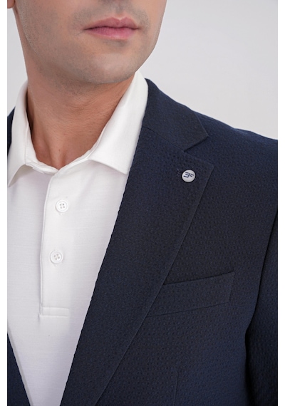 Efor Slim Fit Çift Yırtmaç Gofre Kumaş Esnek Lacivert Spor Takım Elbise Tk 940 Lacivert