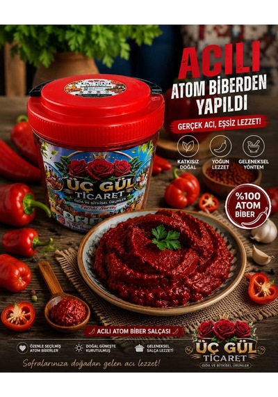 El Yapımı Süs Biber Salçası Atom 1 Kg