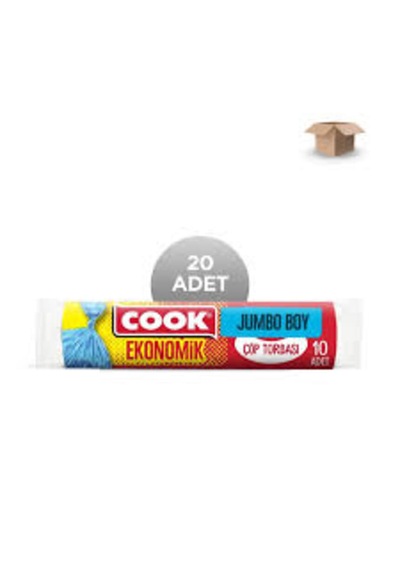 Cook Ekonomik Jumbo Boy Çöp Torbası 80 X 110 Cm 1 Koli 20 Paket
