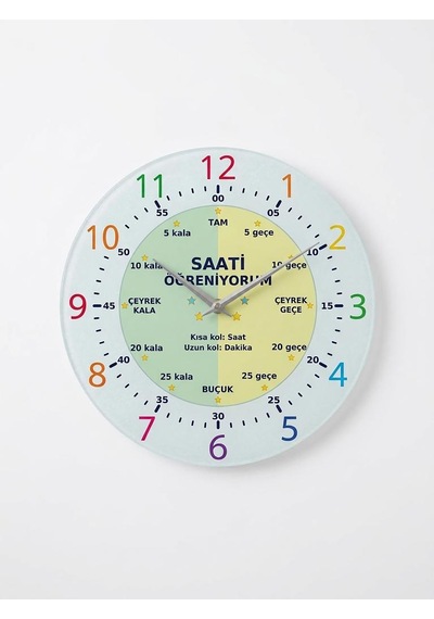 Sabanbaba - Eğitici Çocuk Duvar Saati Çap 27cm - Saati Öğreniyorum