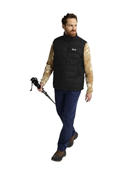 Jack Wolfskin Wıld Pass Down Vest M Rds Erkek Outdoor Yelek A66300-6000 Siyah