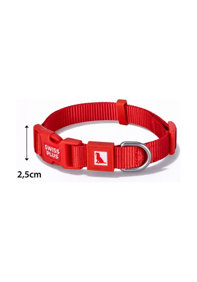 Swissplus Urban Paws Köpek Tasması Crimson Red Ayarlanabilir, Dayanıklı, Hafif-25mm Kırmızı