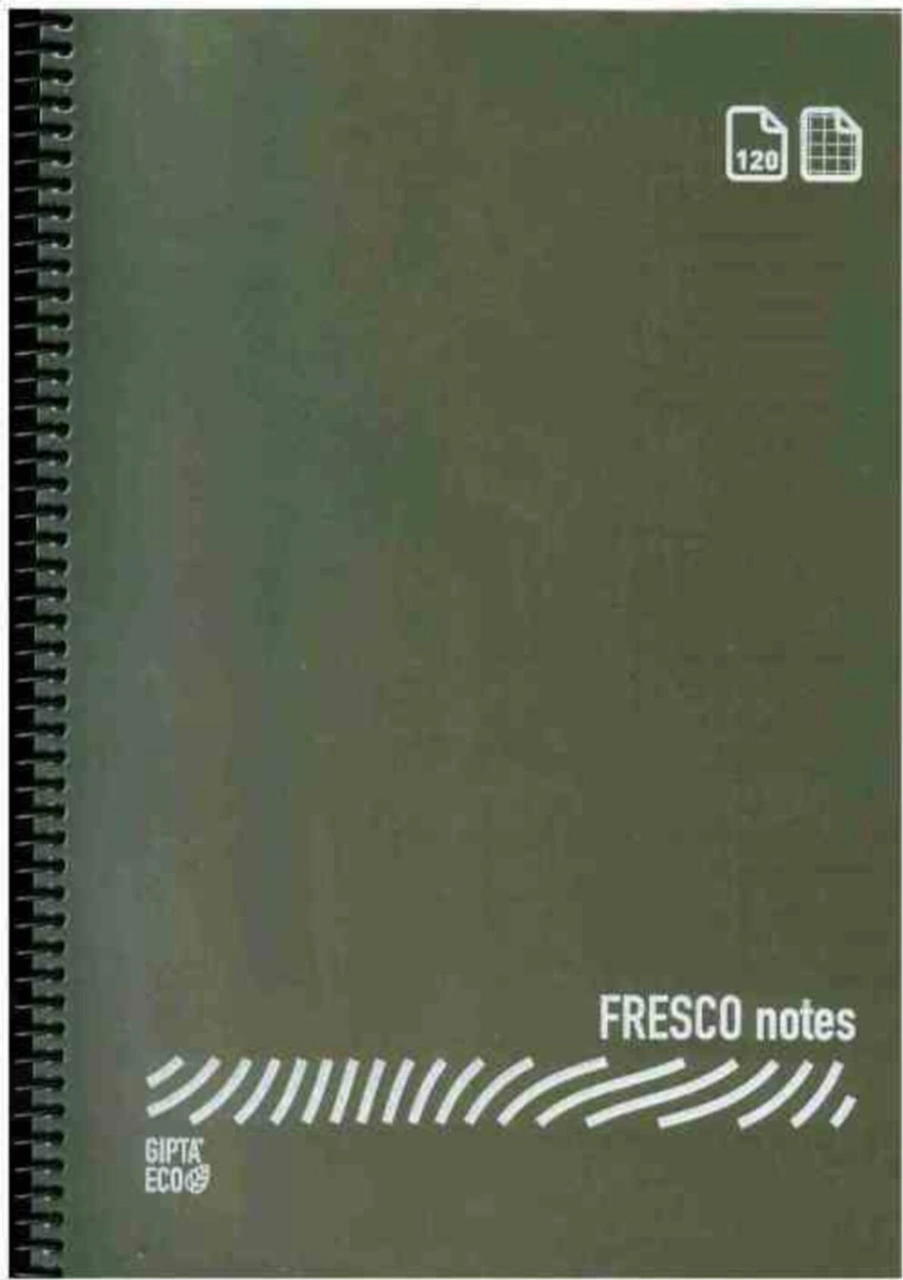 Fresco Spiralli Plastik Kapak Defter 120 Yaprak Kareli A4 Ebat - 2 Adet
