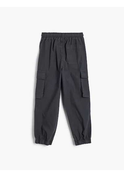 Koton Jogger Paraşüt Pantolon Cepli Beli Bağlamalı Pamuklu Antrasit 5wkb40008tw Antrasit
