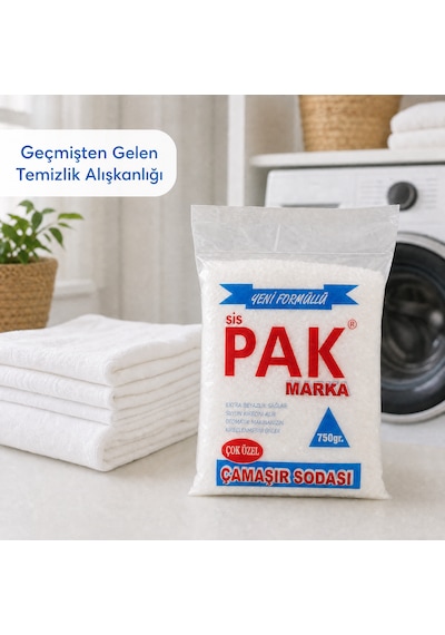 Pak Taş Çamaşır Sodası 750 Gr Çamaşır Temizliğine Yardımcı Temizlik Ürünü