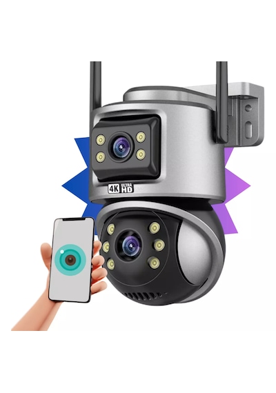 Ip Wıfı Kablosuz Kamera Dış Mekan Cctv Ptz Akıllı Ev Çift Lens