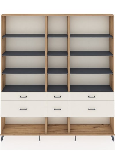 Arges Dolap 12 Raflı 6 Çekmeceli 220x30x243 Çam-antrasit/aytaşı Antrasıt/aytası Arges Dolap 12 Raflı 6 Çekmeceli 220x30x243 Çam-antrasit/aytaşı Antrasıt/aytası