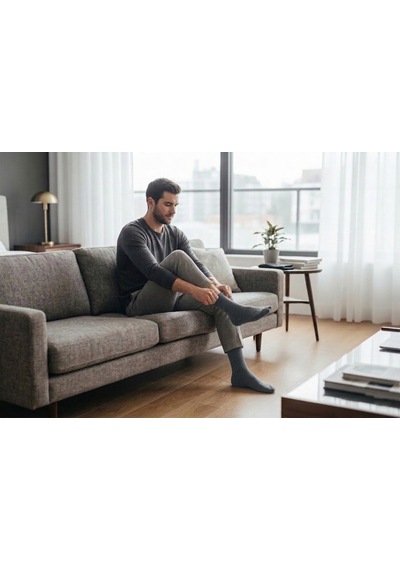 Heren Socks Heren Bambu 4'lü Erkek Soket Çorap Asortili Premium , Burun Dikişsiz, Yıkamalı Gri Bej Lacivert Füme