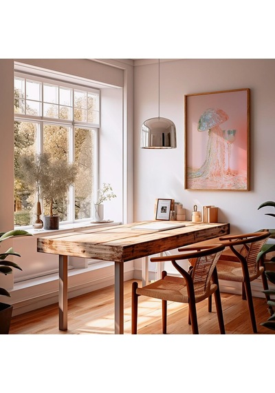 Işıltılı Denizanası Duvar Sanatı İnci Dokunaçları Posteri Pastel Pembe Dekor Okyanus Fantazisi Sanat Eseri Sürreal Estetik